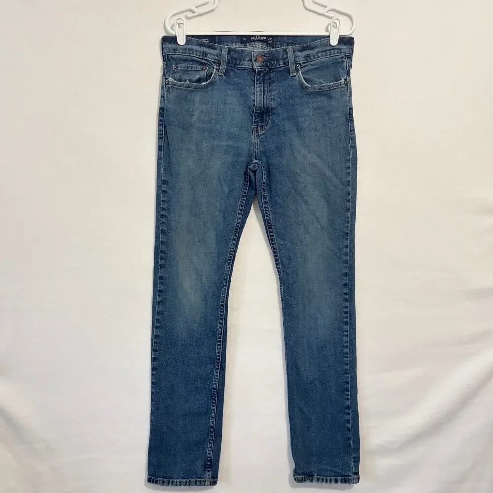 Hollister Jeans Mens 32x32 Slim Straight Leg Epic Flex Blue Stretchy Denim